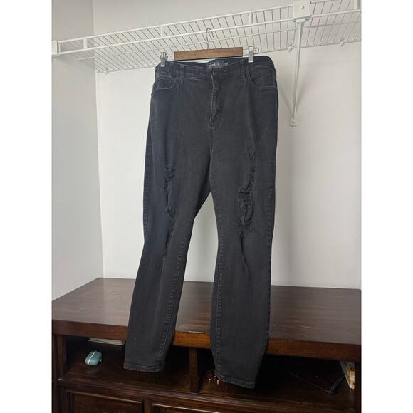 Torrid Black/Dk Grey Sky High Distressed Skinny Jeans 20R - Picture 1 of 8